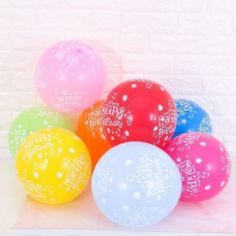 10pcs Colorful Happy Birthday 12" Latex Balloons for Joyful Birthday Celebrations