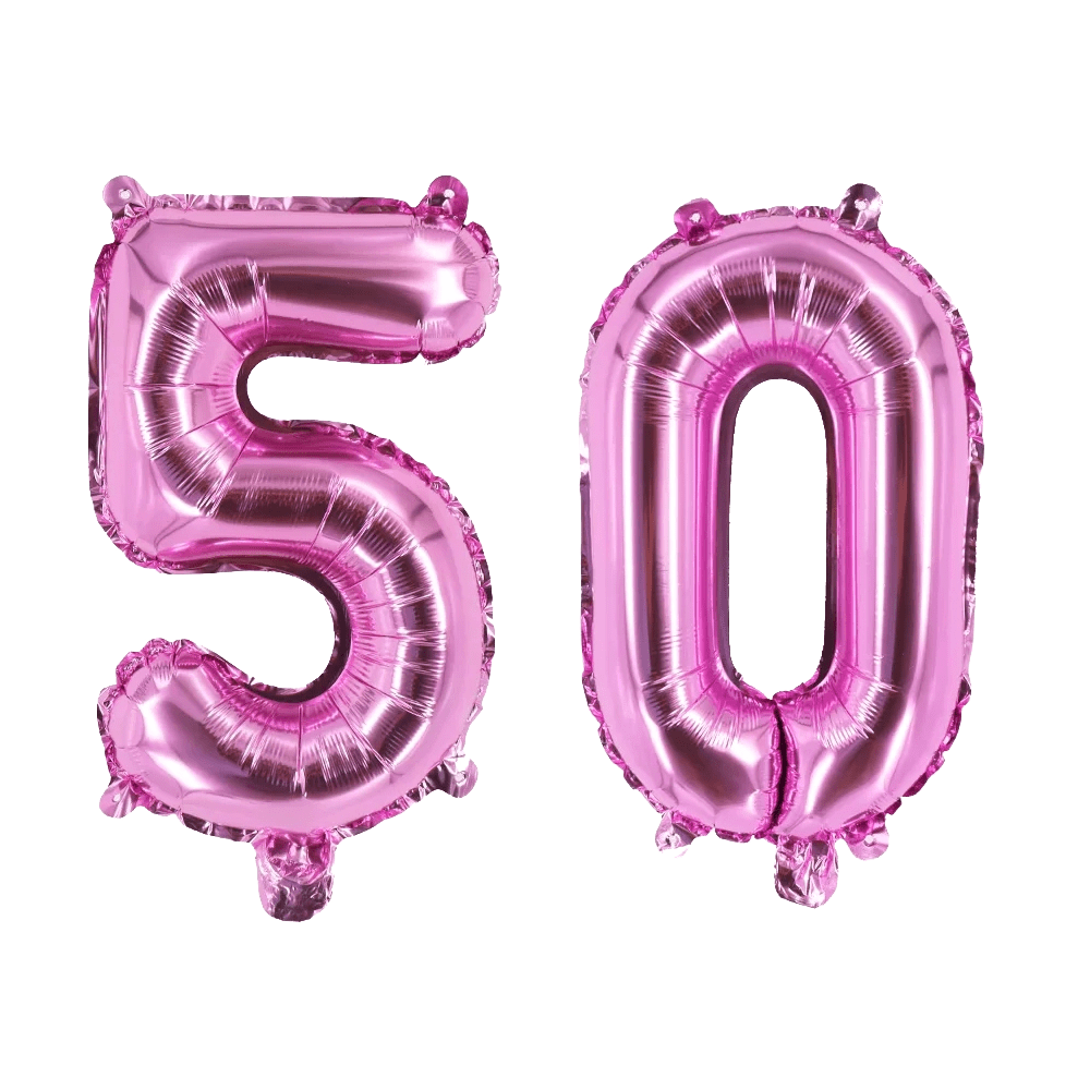 Number 50 Birthday Girl Pink Foil Balloon Set Party Decor - Image 3