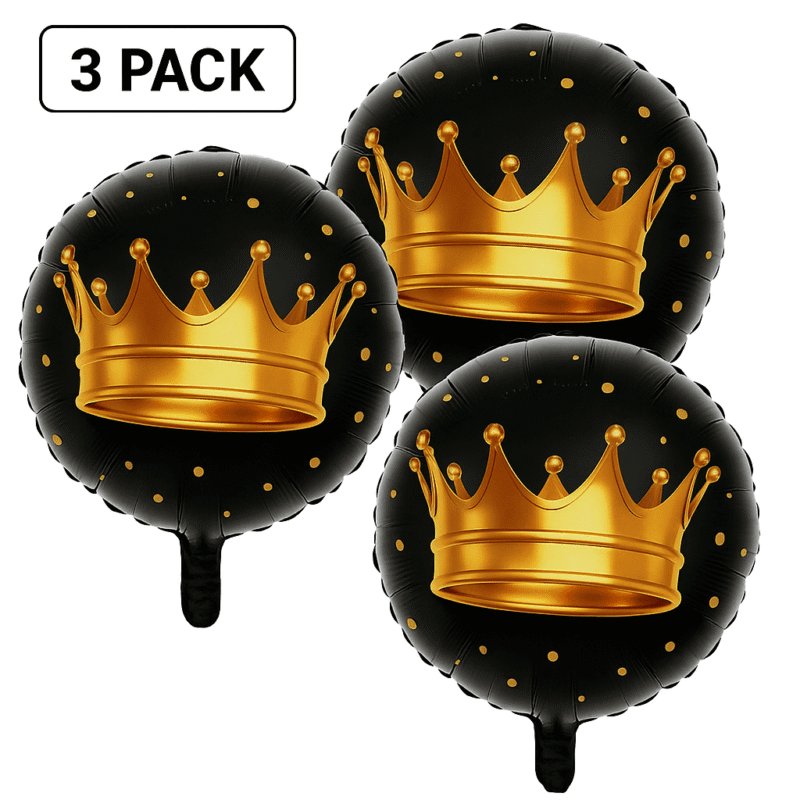 18" Black Crown Shaped Mylar Foil Balloon Party Celebrations