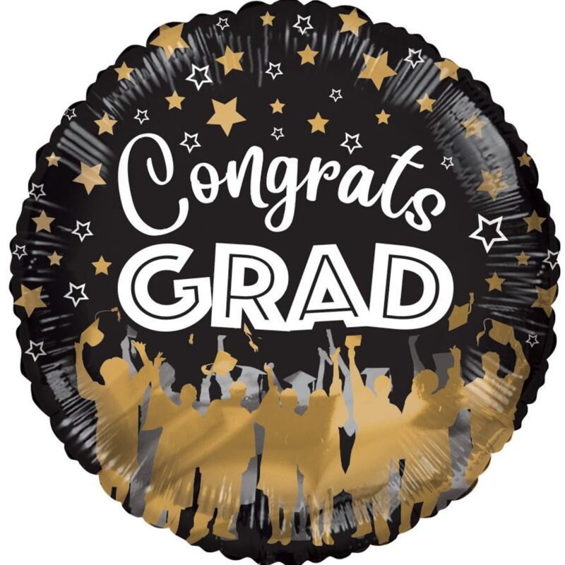 18" Congrats Grad Class Silhouettes Graduation Balloon