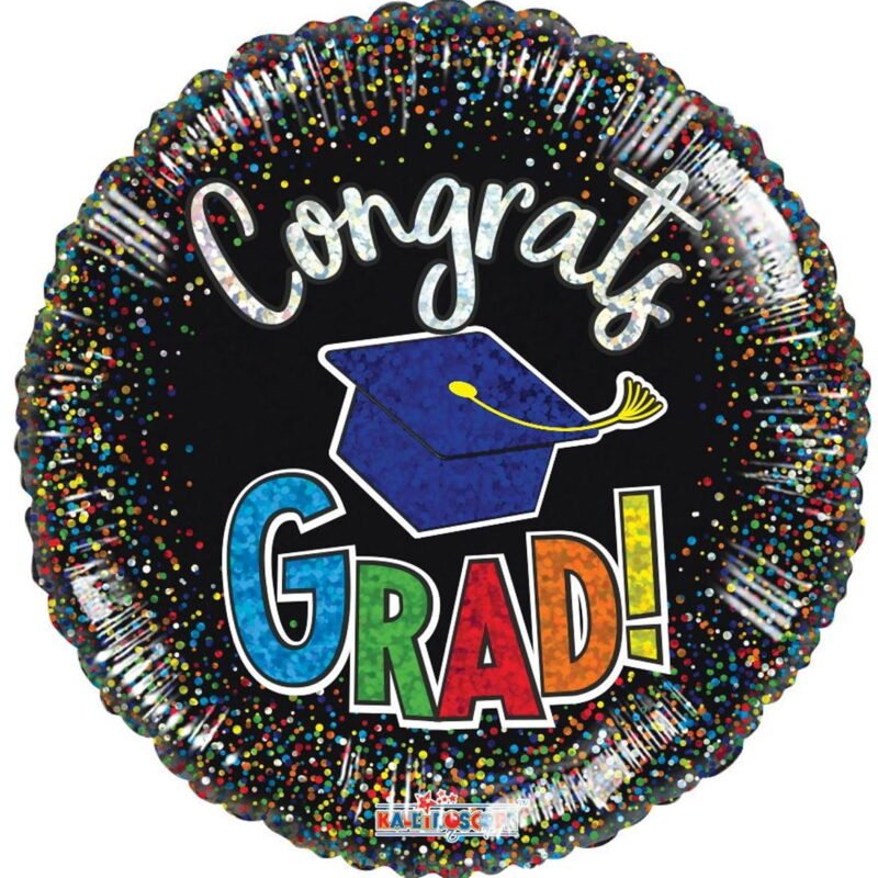 18" Congrats Grad Confetti Graduation Balloon