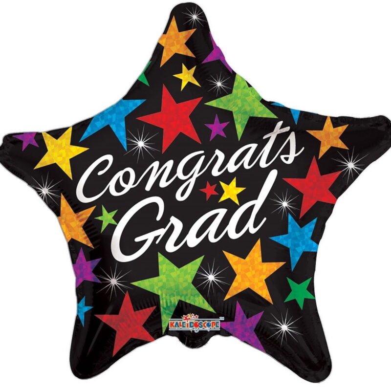 18" Congrats Grad Star Graduation Party Decoration Supply Mylar Foil Balloon