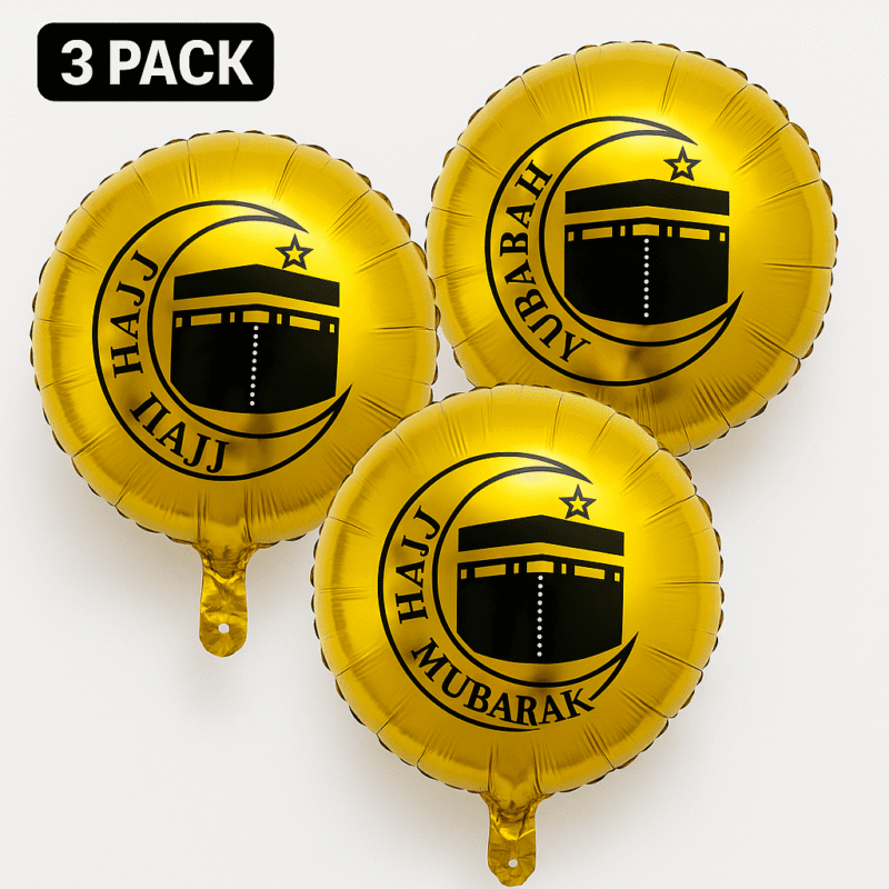18" Hajj Celebration Foil Balloon Islamic Celebration Balloons and Hajj Themed Party Supplies