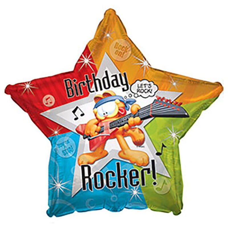 18 inch Garfield Rockin Birthday! Foil Mylar Balloon - Party Supplies Decorations