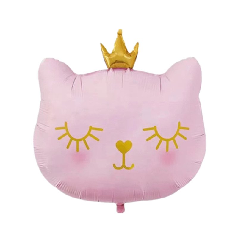 Pink Cat Birthday Balloon Set with Pink Stars and Happy Birthday Mylar Balloons - Image 3