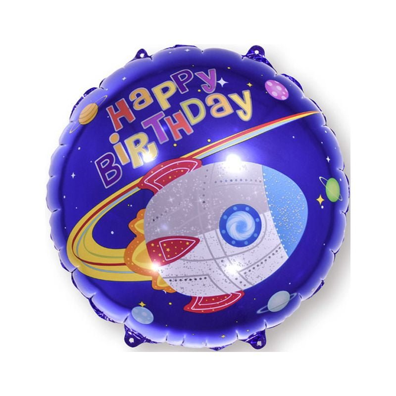 Happy Birthday Space 18" Foil Balloon - Blast Off to Fun Celebrations!