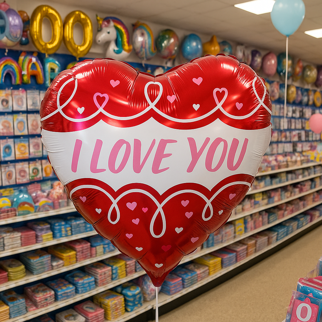 I love you Mylar Balloon Heart Shape Valentine's Day Romantic occasion - Image 3