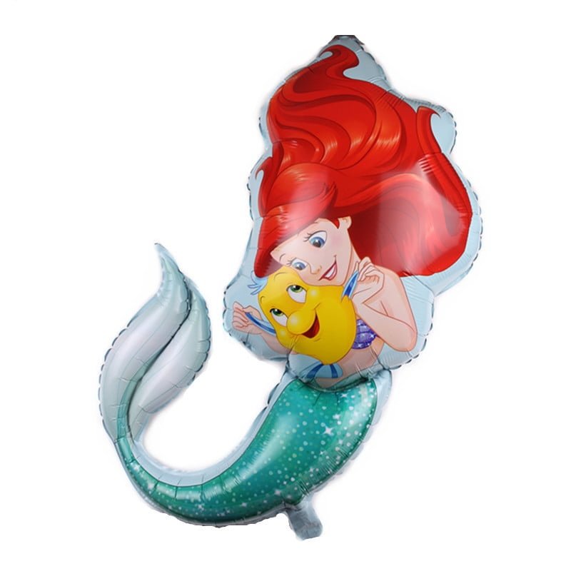 Disney Princess 4th Birthday Foil Balloon Set Ariel Number Pink Purple Girls - Image 3