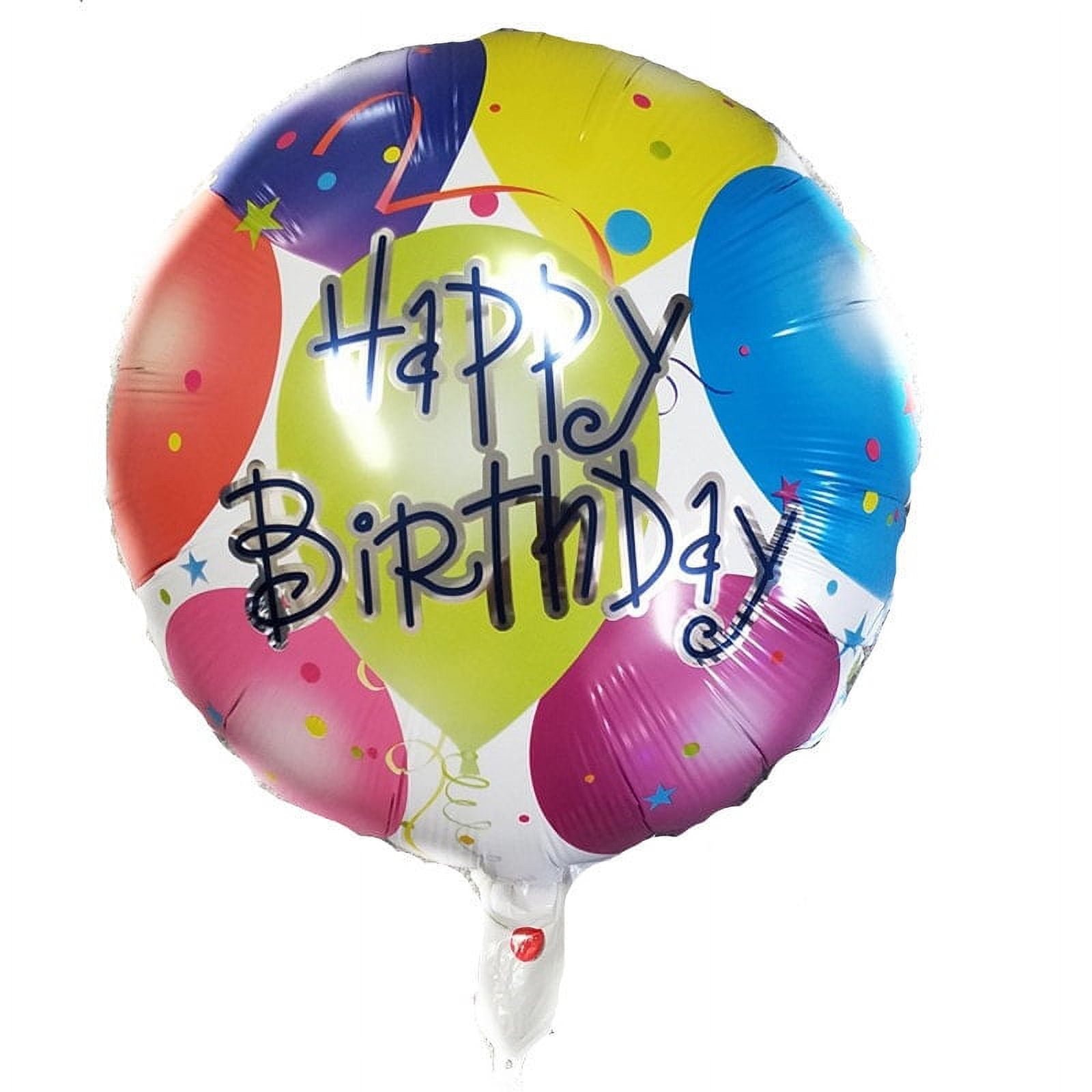 Happy Birthday Mylar Balloon Balloons for Birthday Party 18in Round Balloons - Image 2