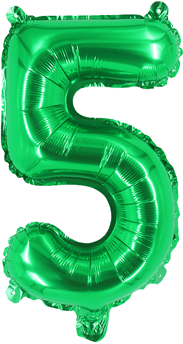 Green Train 5th Birthday Party Foil Balloons Number 5 Set Kids - Image 2
