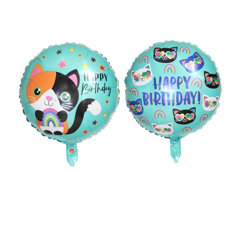 Pink Cat Birthday Balloon Set with Pink Stars and Happy Birthday Mylar Balloons - Image 2