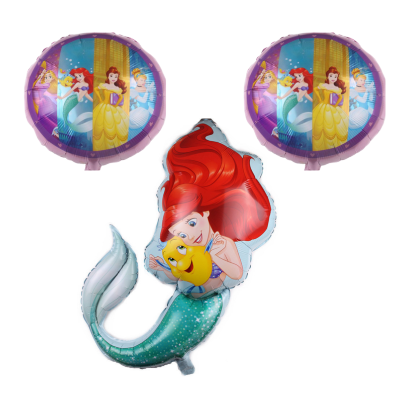 Ariel Disney Princess Foil Balloon Set Birthday Party Decor Purple Teal