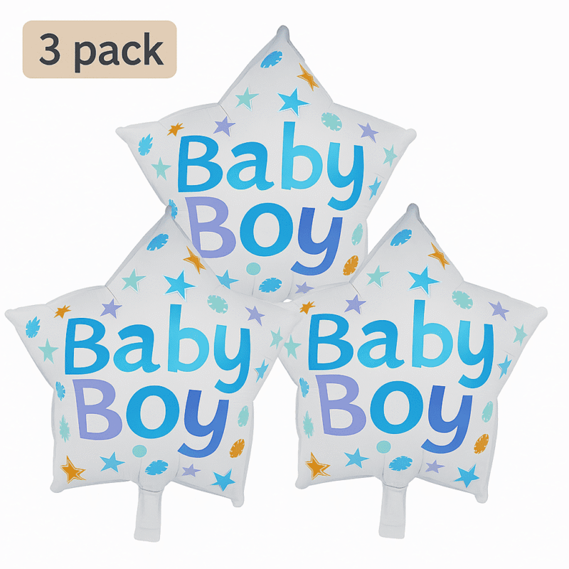Baby Boy Balloon Baby Shower Star Mylar Foil Blue Balloon
