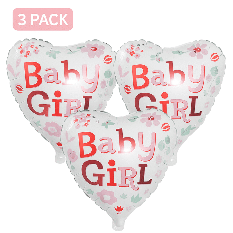 Baby Girl Balloon Baby Shower Heart Mylar Foil Pink Balloon