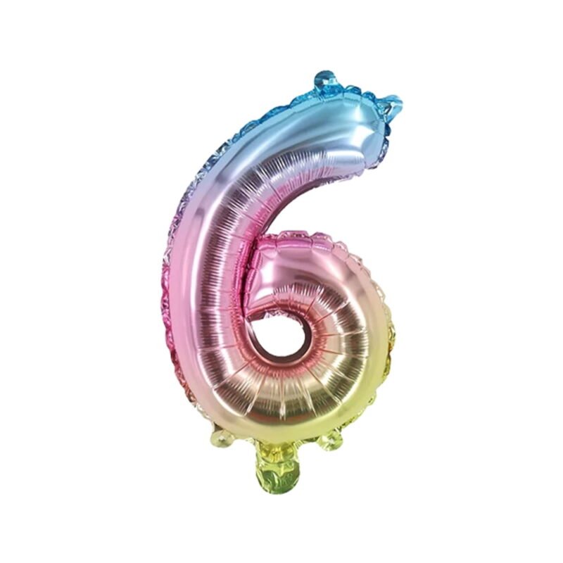 Balloons City Colorful Number 6 Balloon, 32" Foil Mylar, Colorful, Balloons