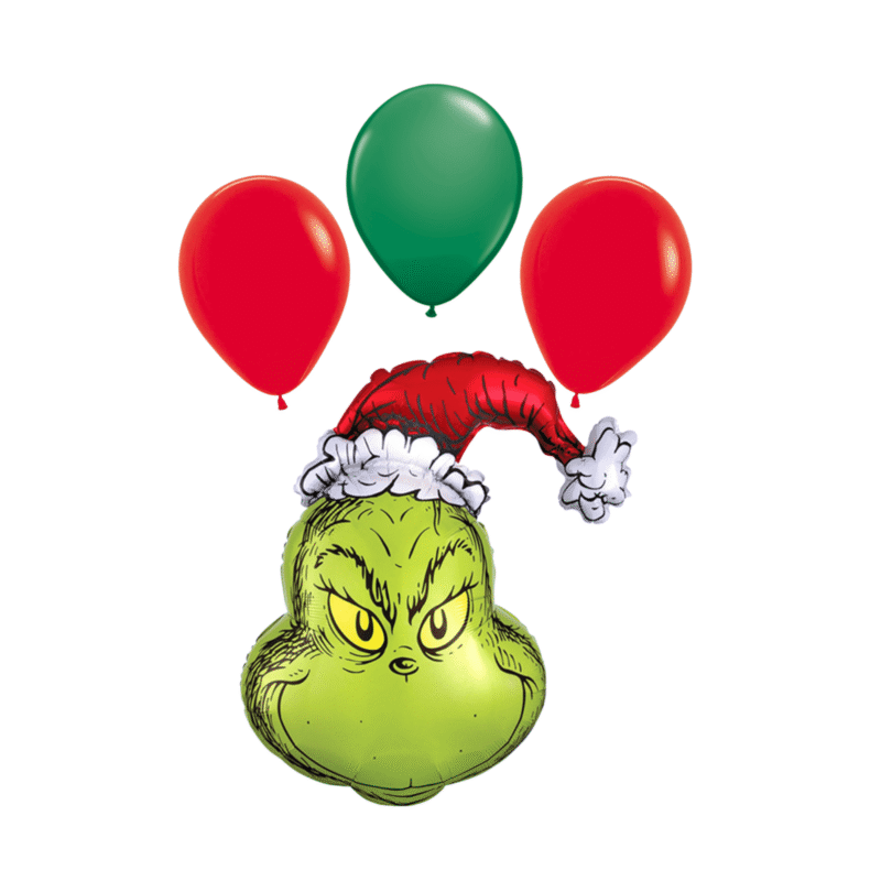 Balloons City Grinch Balloons, Foil Mylar Green Merry Christmas