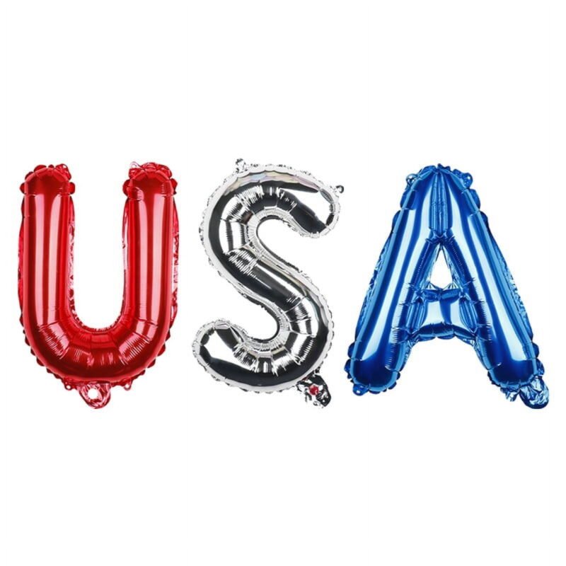 Balloons City High-Quality USA Letters Balloon Foil Mylar Patriotic Celebrations
