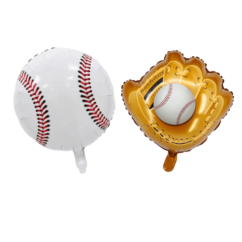Baseball and Glove Foil Balloon Set for Sports-Themed Birthday Party or Game Day Decorations