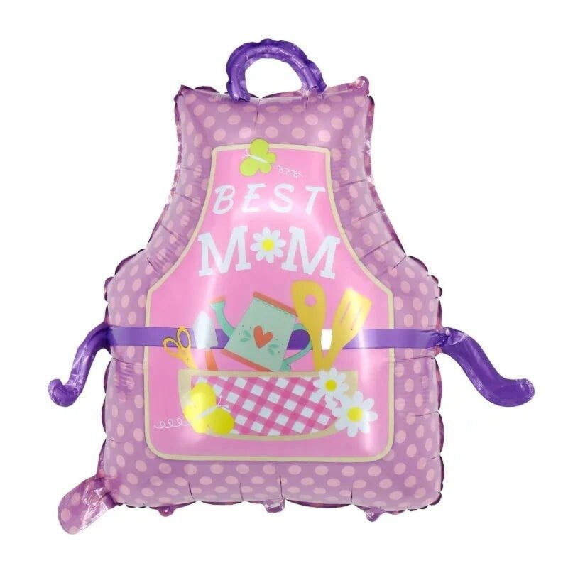 Best Mom Apron Shape Foil Balloon Mother's Day Balloons and Celebration Party Supplies