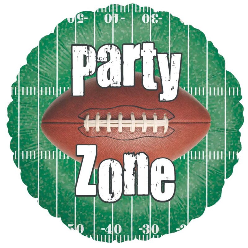 Betallic 18" Party Zone Football Holographic Mylar Foil Balloon - Party Supplies 18" Foil Balloon, Green Brown White