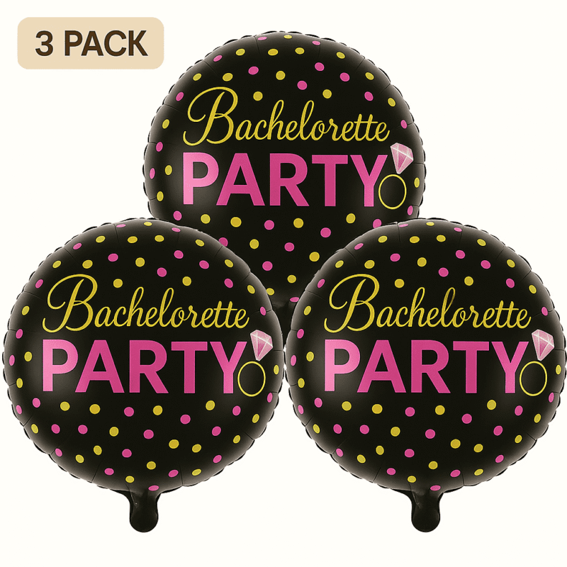 Black Gold Pink Bachelorette Party Balloons 3 Pack balloons