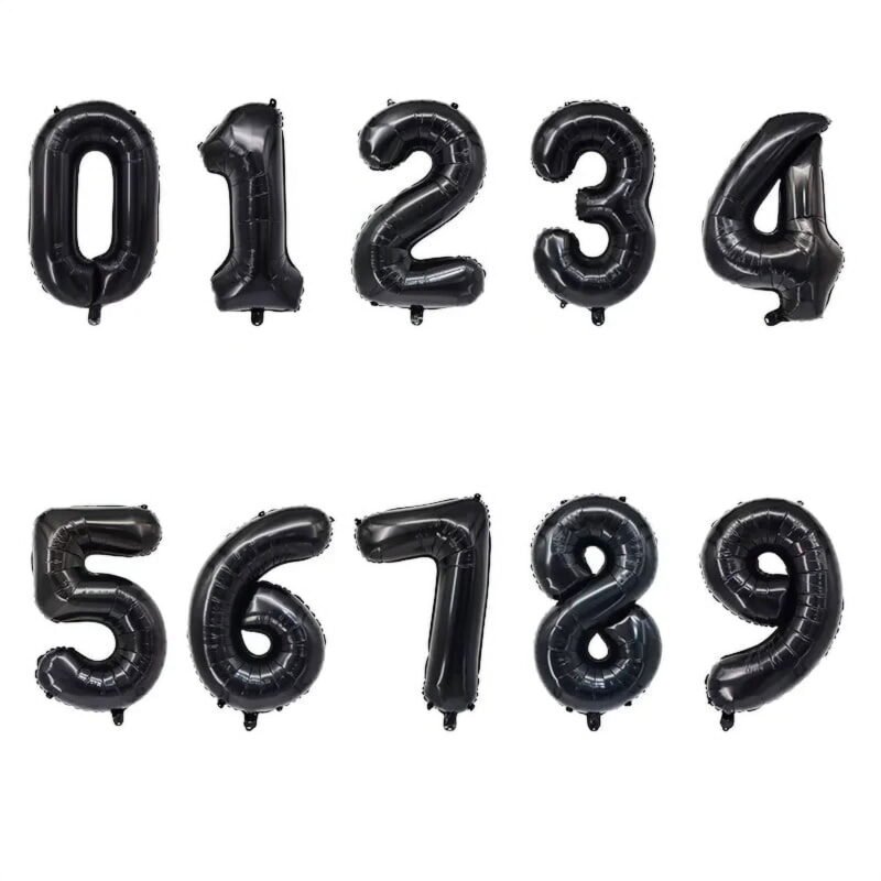 Black Numbers Balloons 32" Black Number Balloon Party Celebration