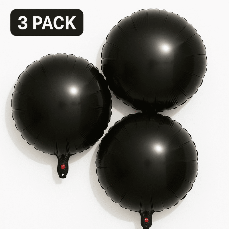 Black Round Balloons 3 Pack Party Decorations Balloons