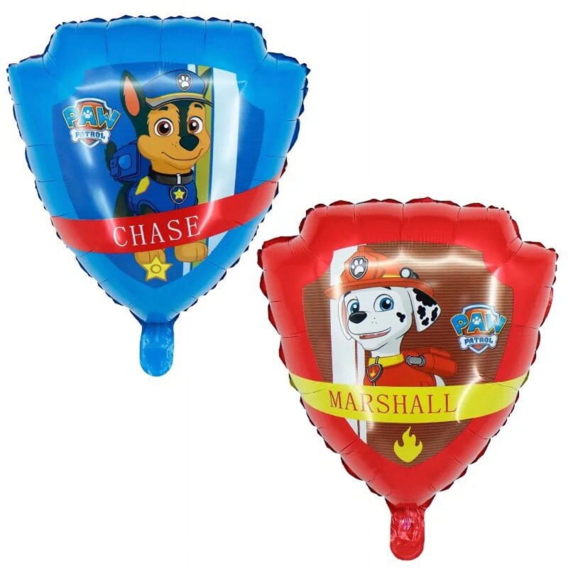 Chase and Marshall Two Sided Paw Patrol Foil Balloon Kids Birthday Balloons and Paw Patrol Themed Balloon