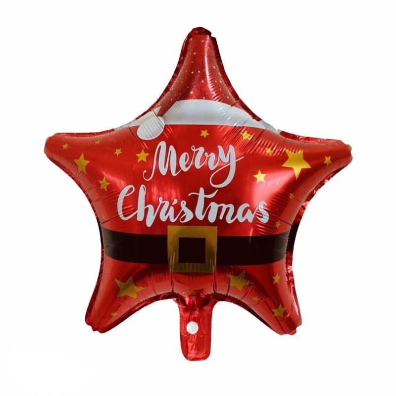 Christmas Balloon Merry Christmas Red Star Foil Mylar Celebration Balloon