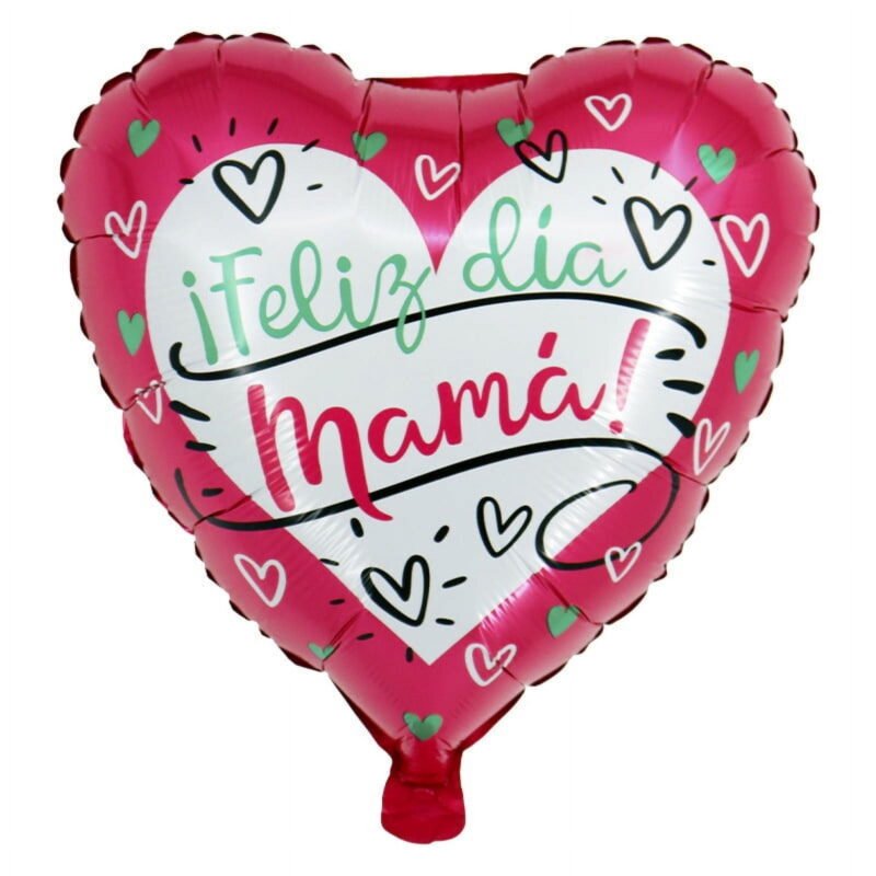 Día de la Madre Heart Shape Balloon - Mother's Day Spanish Celebration