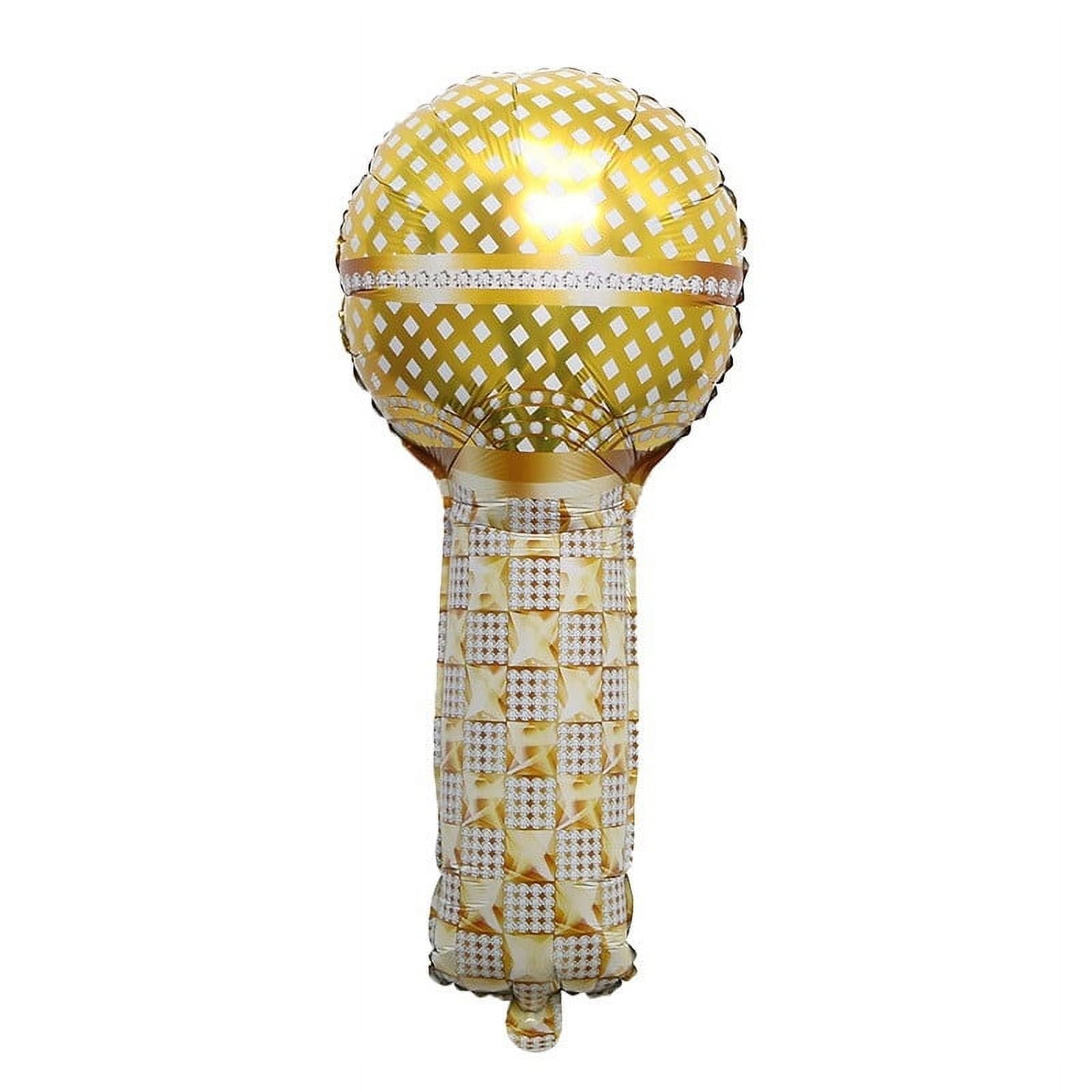 Dance Theme Mic Shape Foil Balloon for Music and Dance Celebrations Balloons