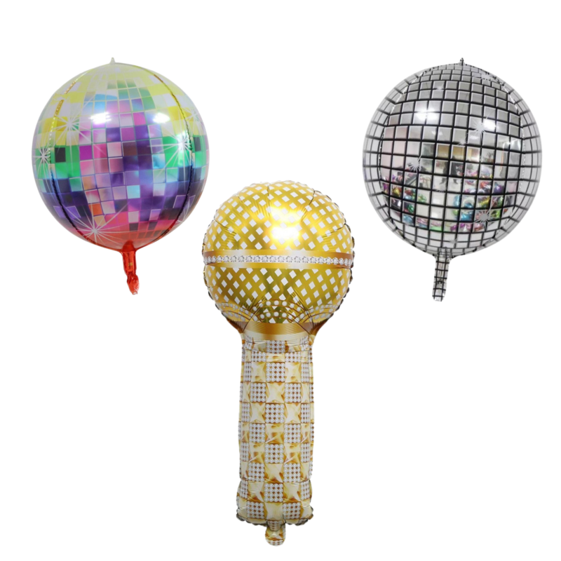 Disco Microphone & Ball Set – Party Decorations for Karaoke & Disco Themes