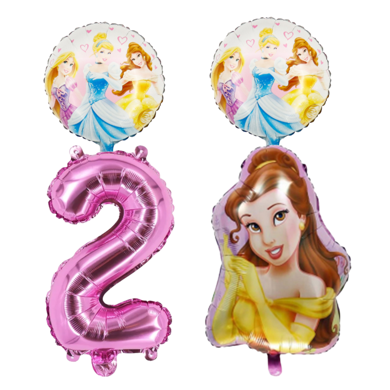 Disney Princess 2nd Birthday Foil Balloon Bouquet Belle Pink