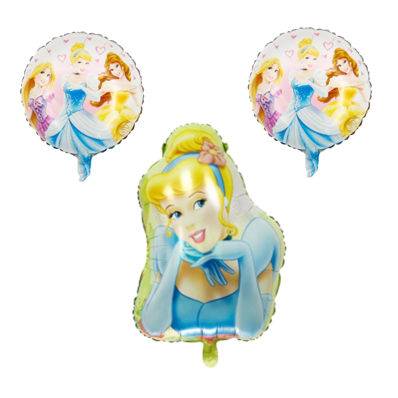 Disney Princess Cinderella Balloon Bouquet Birthday Party Decor Blue Pink Girls