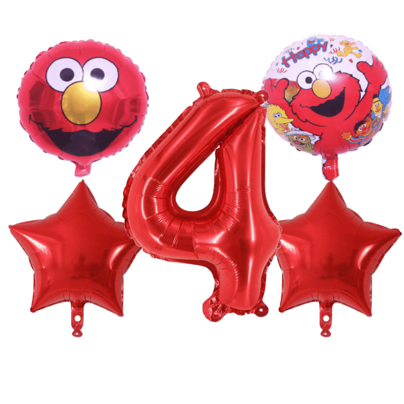Elmo 4th Birthday Party Balloons Red Foil Number Set Kids