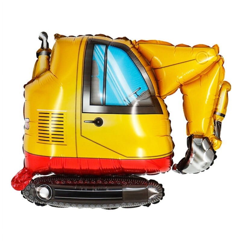 Excavator Shaped Mylar Foil Balloon -For Construction-Themed Celebrations & Decorations