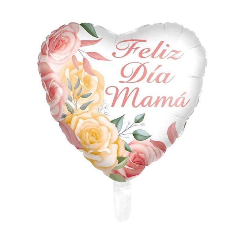 Feliz Día de la Madre Heart Shaped 18" Foil Balloon for Mother's Day Celebrations Mylar Balloon