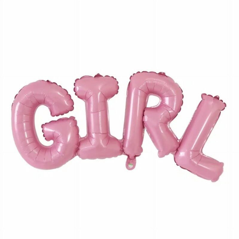 Girl Letters Balloon Pink Foil Mylar Celebration Balloon