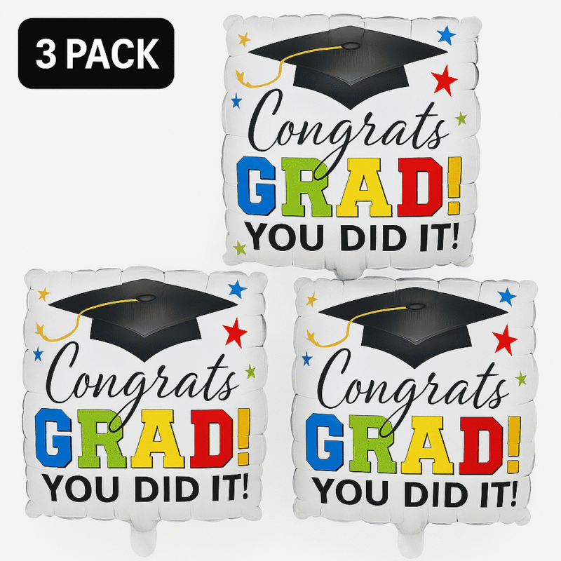 Graduation Balloon Congrats Grad! You Did It! Foil Mylar Balloon Celebratory Decoration Balloon