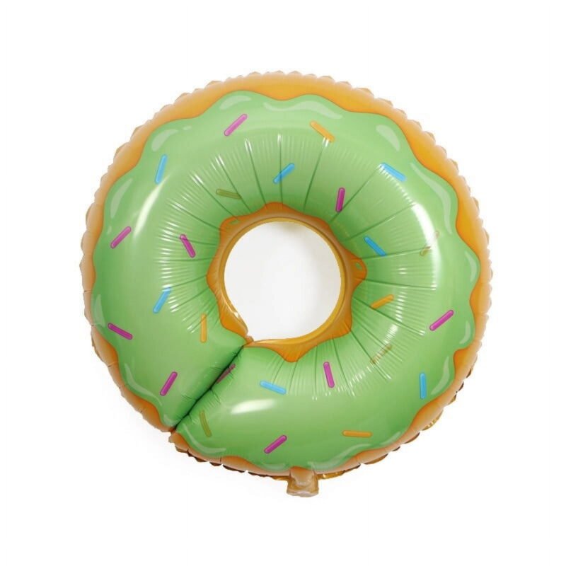 Green Donut Shape Foil Balloon for Sweet Celebrations Mylar Balloon Decor