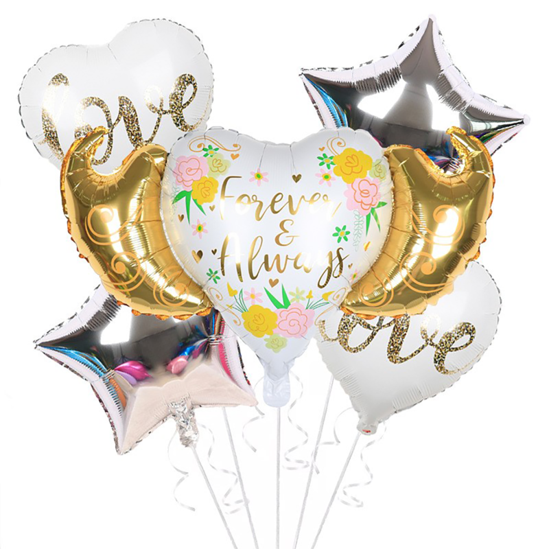 Anniversary Love Heart Foil Mylar Inflatable Balloons