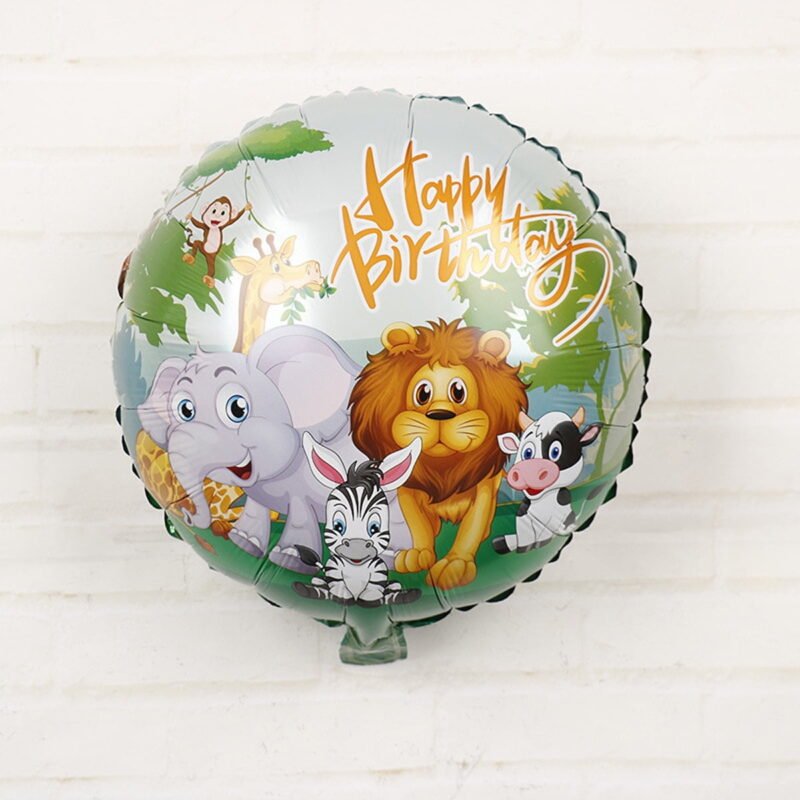 Happy Birthday Animal Theme Mylar Foil Balloon 18" Animal Balloon decoration