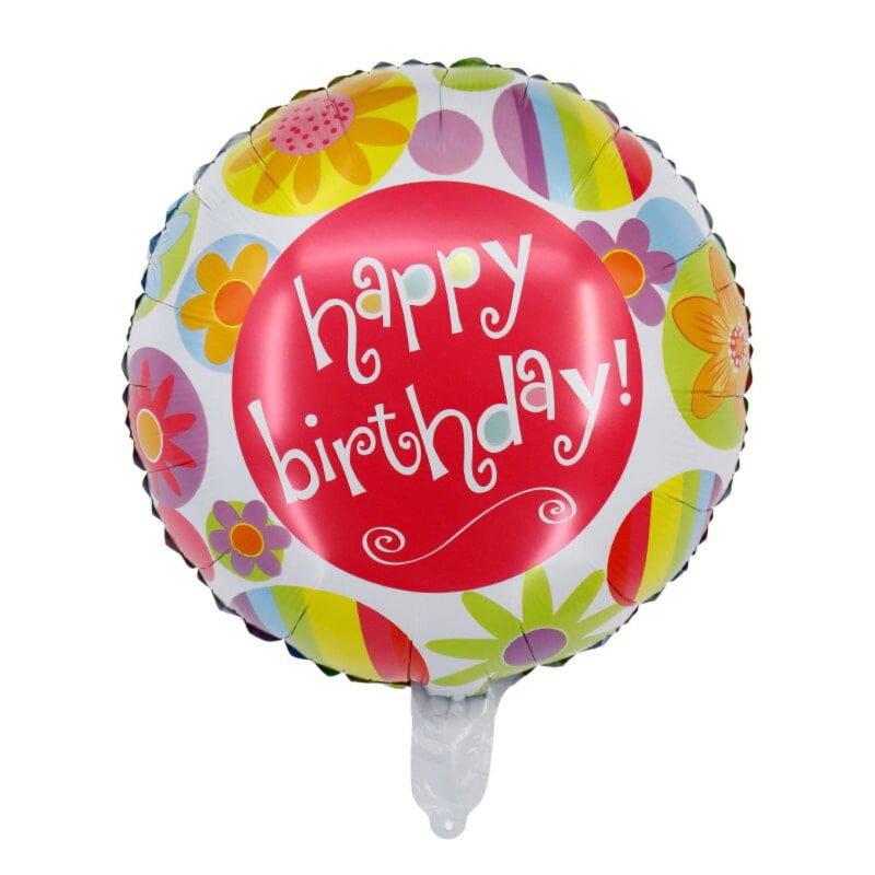 Happy Birthday Foil Balloon 18in Round Aluminum Balloons Party Décor