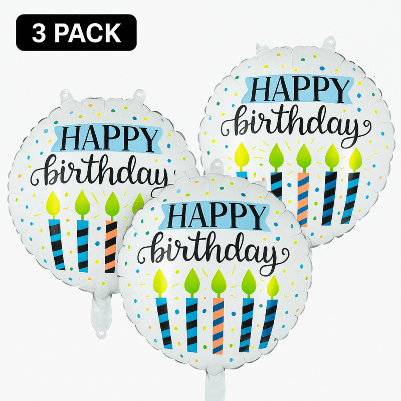 Happy Birthday Foil Balloon 18in Round Aluminum Balloons Party Décor