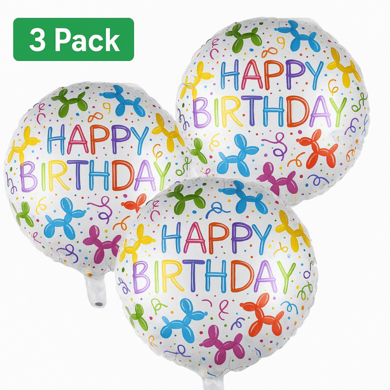 Happy Birthday Foil Balloon Helium Balloon Inflatable 18" Round Balloons