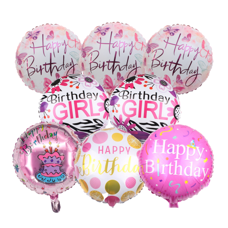 Happy Birthday Mylar Balloon Set – 9 Pack Foil Birthday Balloons for Party Decorations