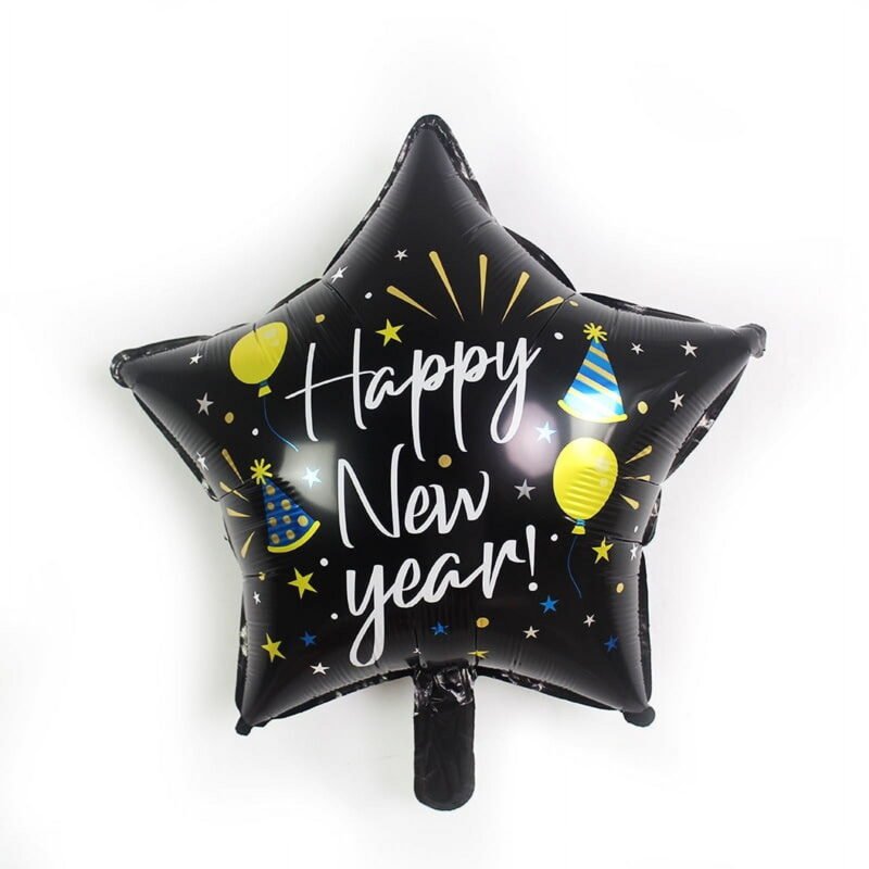 Happy New Year Balloon 18" Star Foil Mylar Celebration Balloon