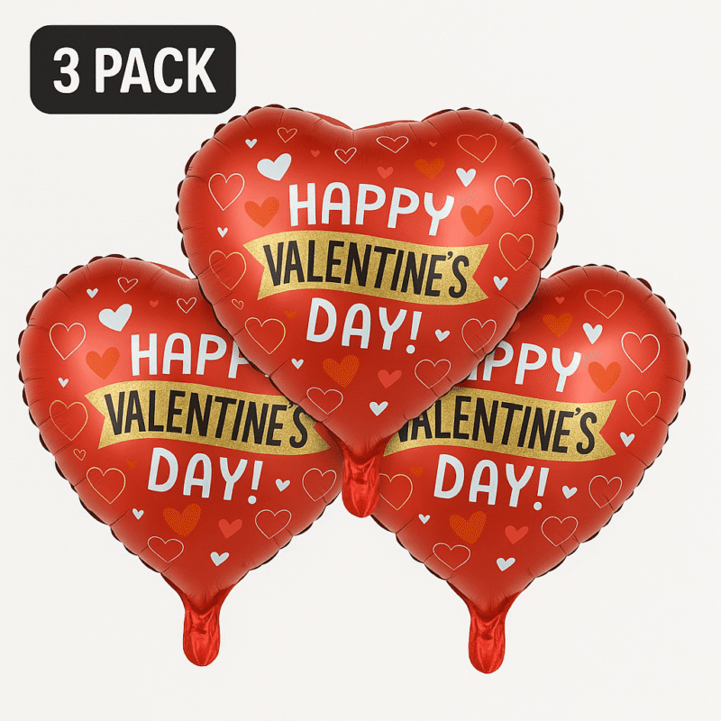 Happy Valentine's Day Red Heart Shape 18" Foil Balloon for Romantic Celebrations