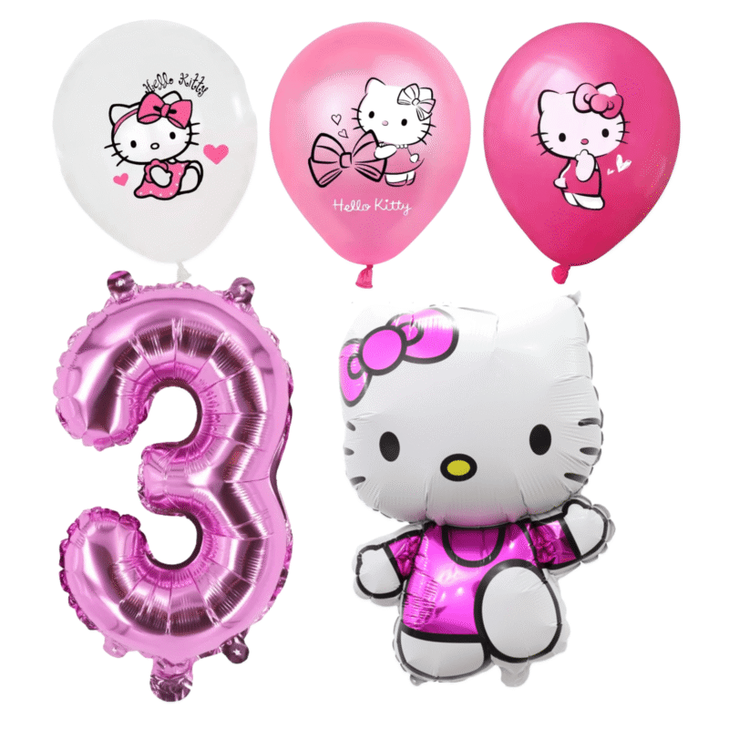 Hello Kitty 3rd Birthday Balloons Pink Foil Set balloons