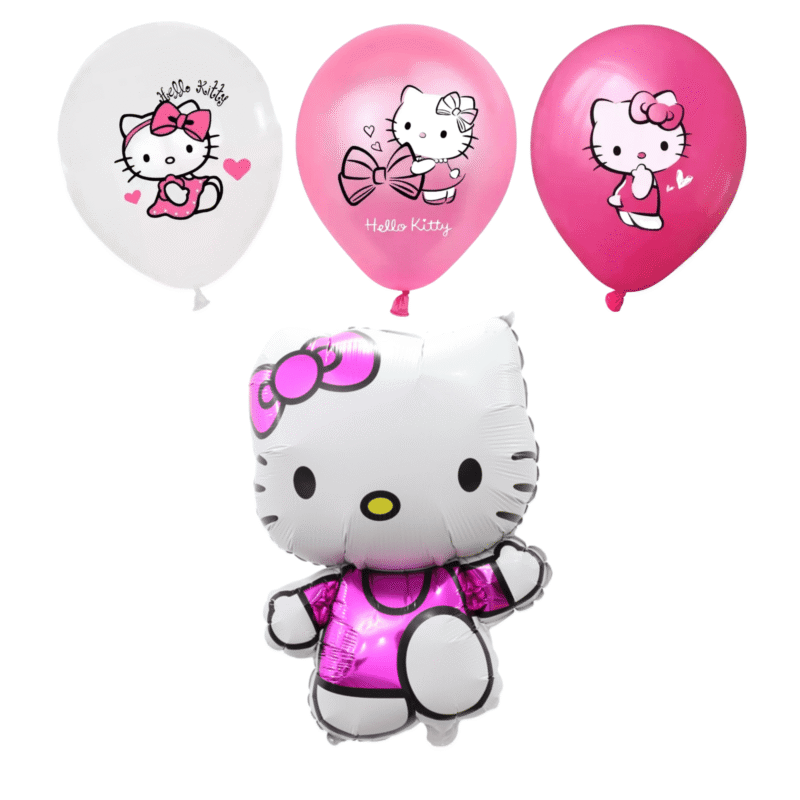 Hello Kitty Party Balloons 4pc Pink White Foil balloons